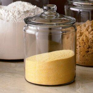 Crate and Barrel Glass Jar with Lid